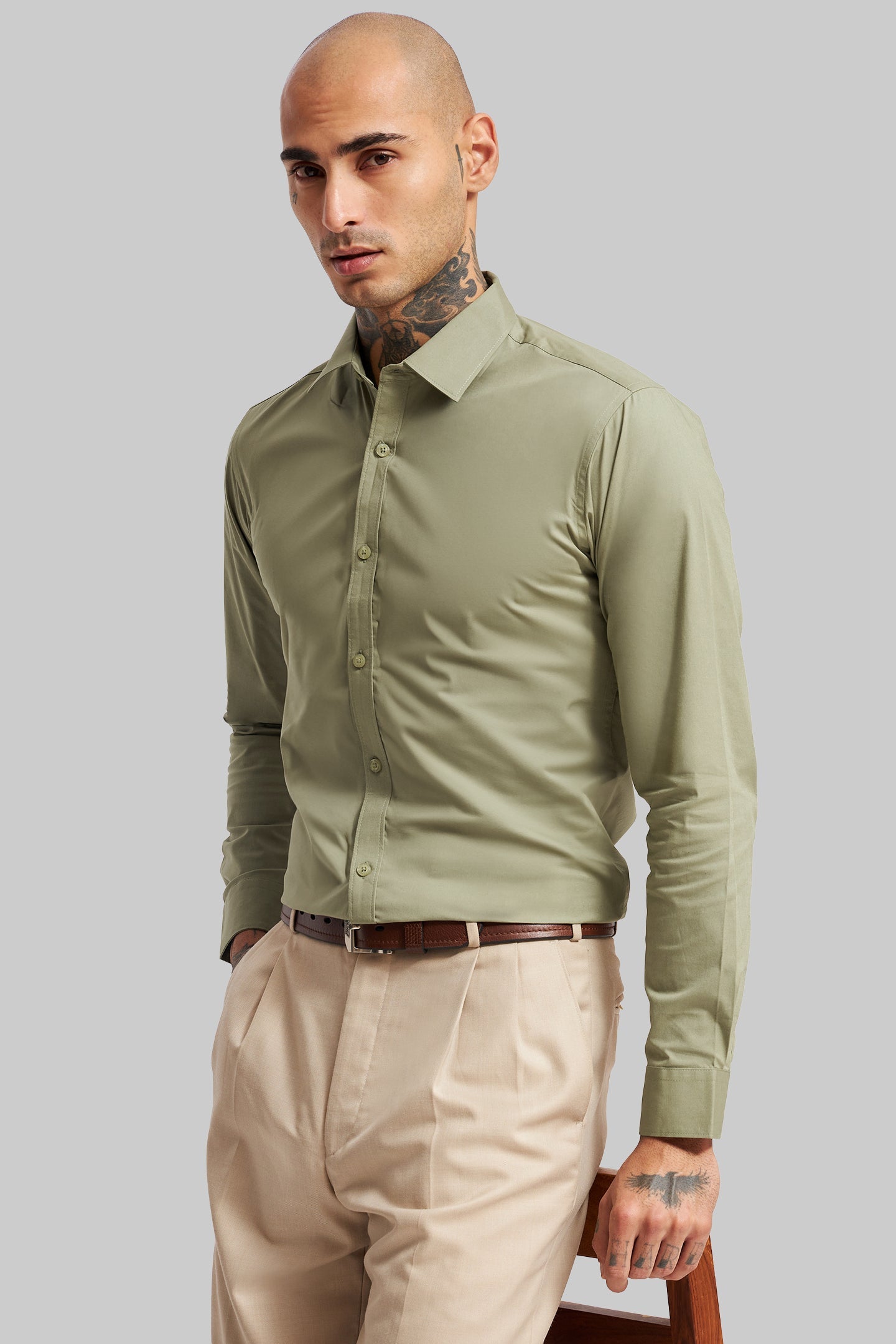 Pack of 2 Slim Fit Men's Shirt Combo - Blue/Green