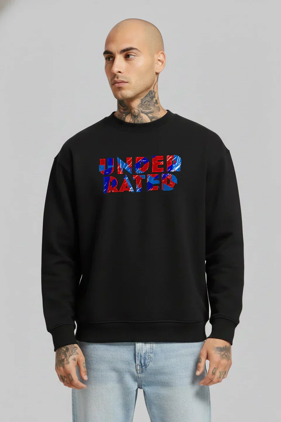 Vivid Abstract Black Graphic Sweatshirt