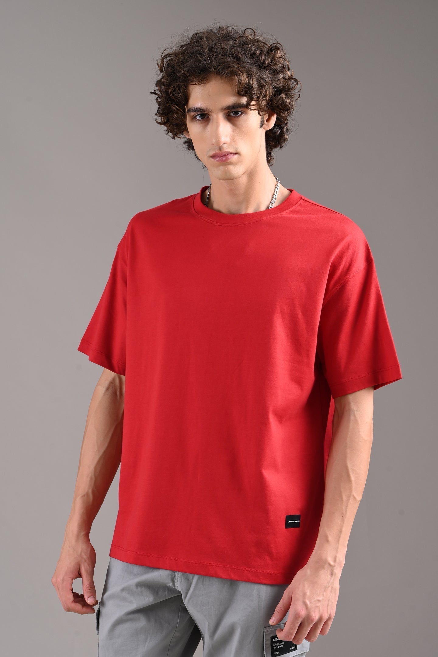 Pack of 4 Oversized T-shirts - Red/Lilac/White/Blue