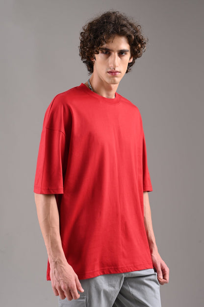 Pack of 4 Baggy T-shirts - Beige/Lilac/Red/Blue