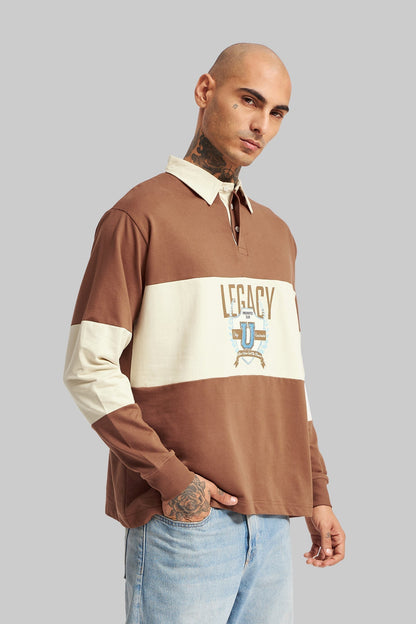 Brown And Beige Men's Polo