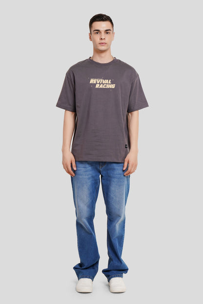 Revival Racing Dark Grey Oversized Fit T-Shirt Men