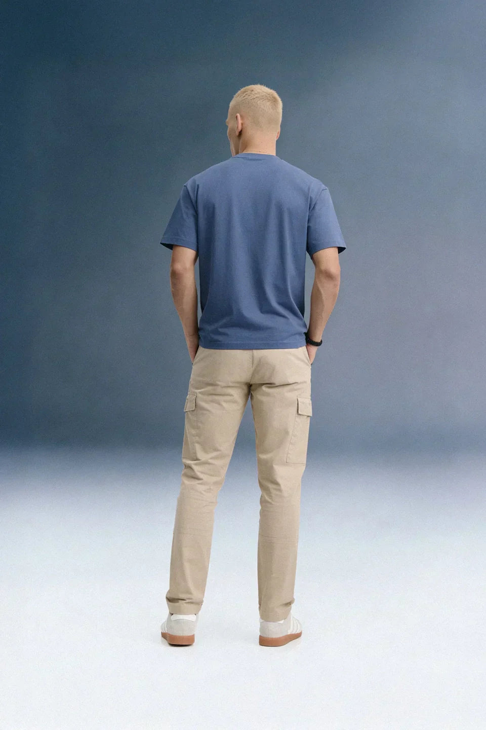 Beige Mid Rise Regular Fit 6 pocket Men's Cargo
