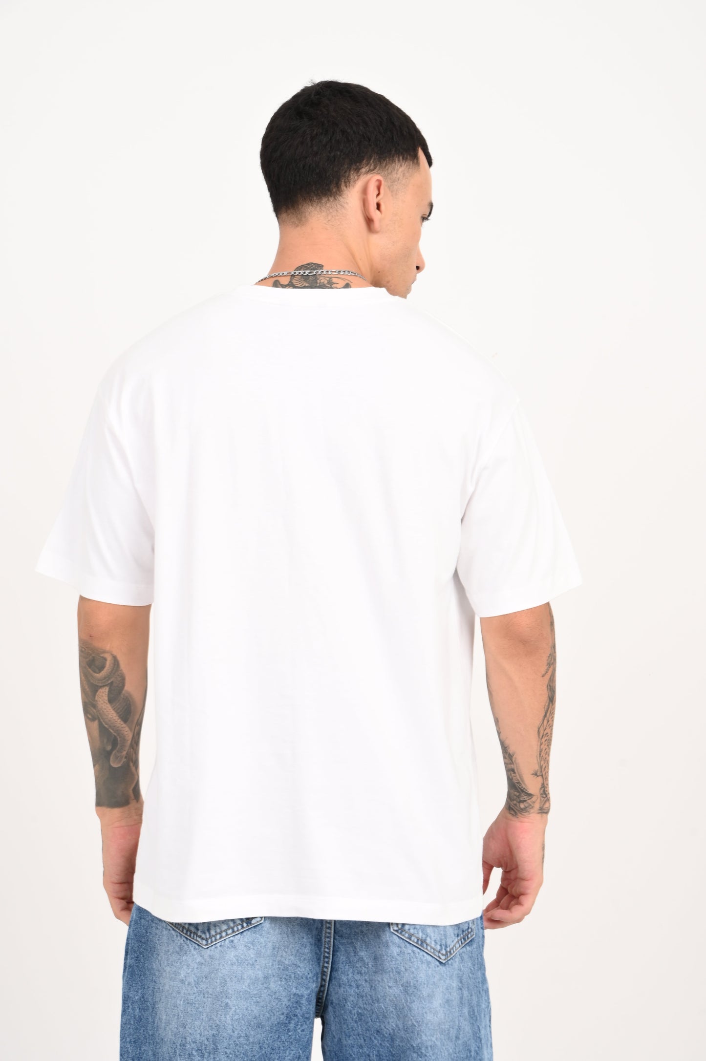 Bold And Brave White Oversized Fit T-Shirt Men