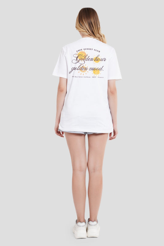 Cafe Underrated Club White Boyfriend Fit T-Shirt Women
