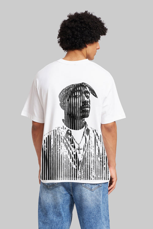 Tupac White Oversized Fit T-Shirt Men