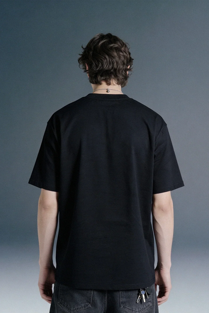 Snake Print Black Oversized T-shirt Men