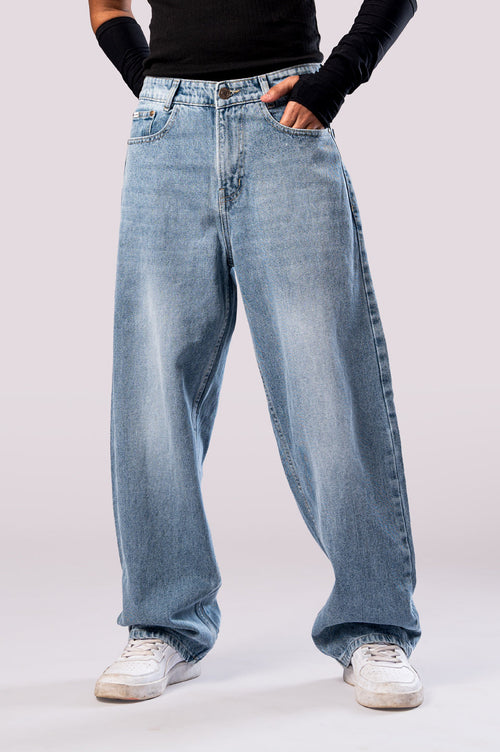 Light Indigo Men's Baggy Jeans