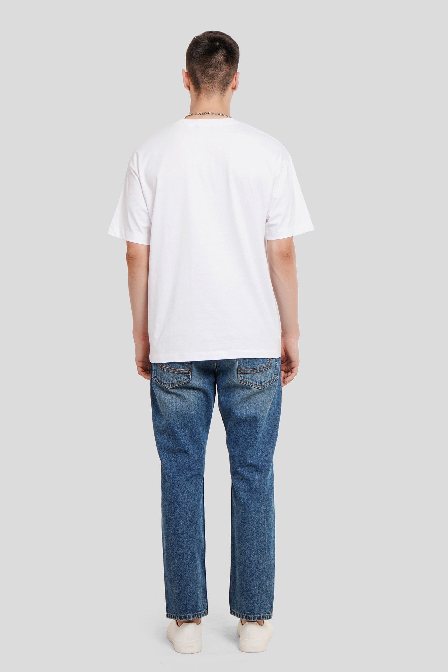 All Things Take Time Graphic White Oversized Fit T-Shirt Men