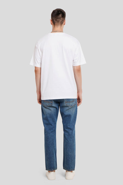 All Things Take Time Graphic White Oversized Fit T-Shirt Men