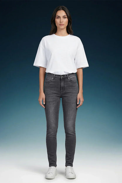 Grey High Rise Skinny Women Jeans