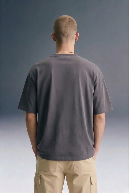 Aesthetic Logic Grey Oversized T-shirt Men