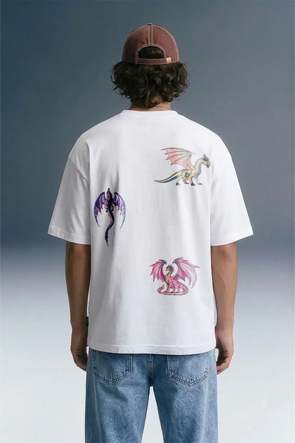 Dragon White Oversized T-shirt Men