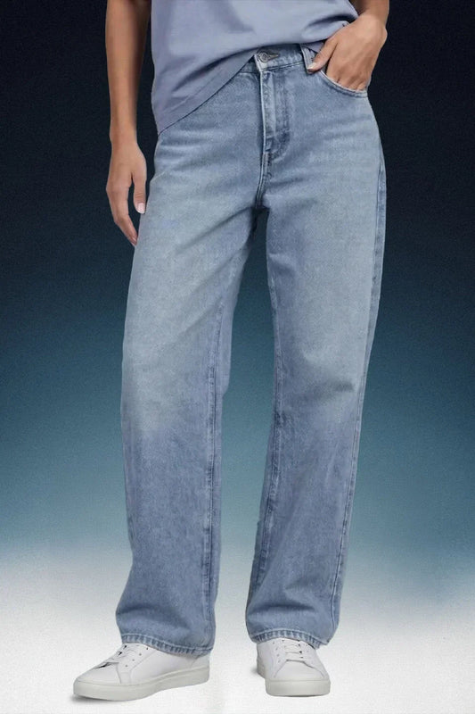 Light Blue High Rise Wide Leg Women Jeans