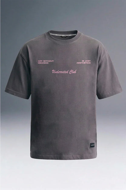 Aesthetic Logic Grey Oversized T-shirt Men