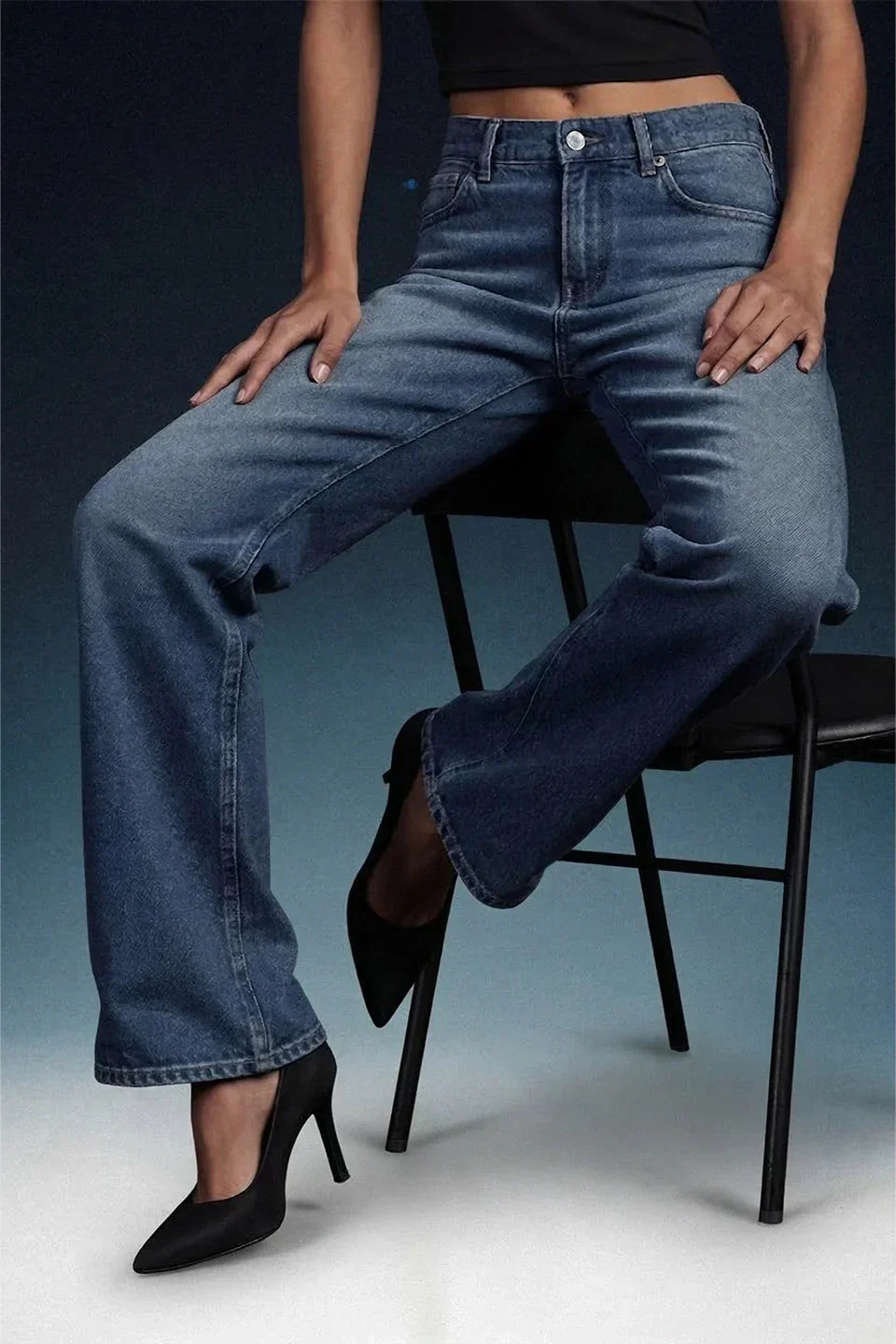 Blue High Rise Bootcut Women Jeans