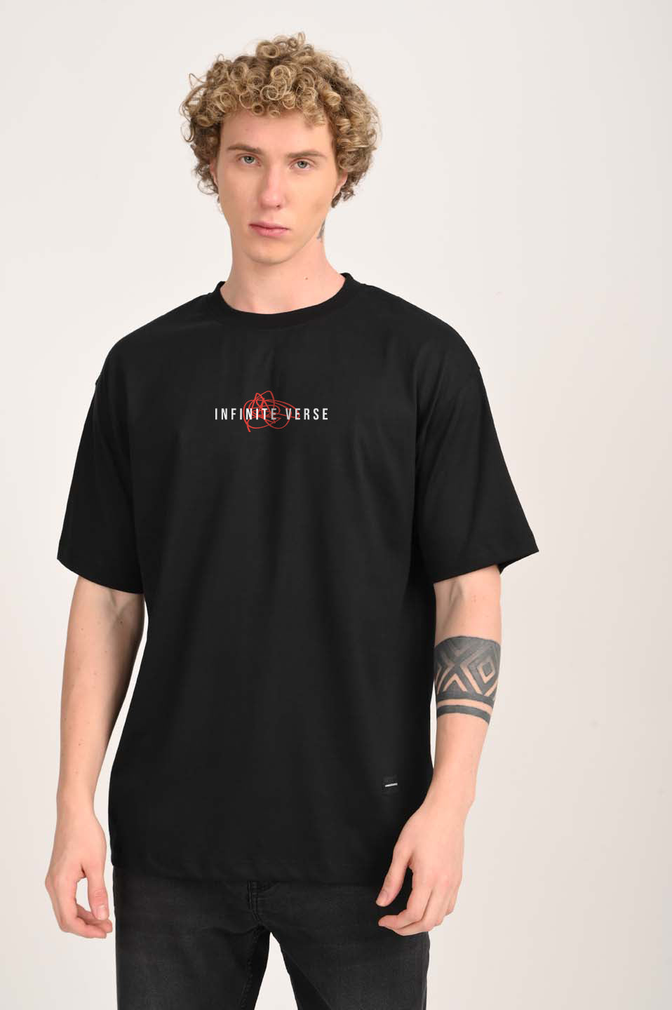 Endless Possibilities Black Oversized Fit T-Shirt Men