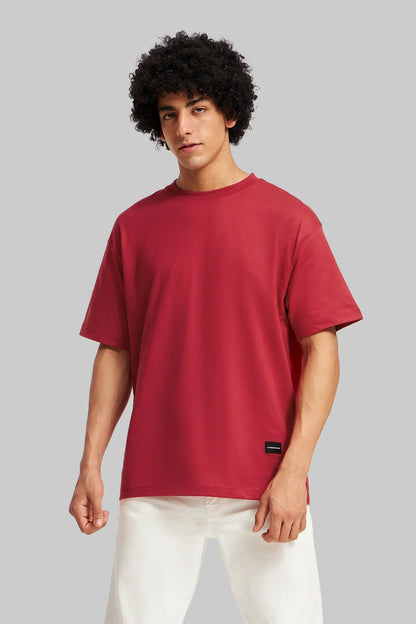 Pack of 4 Oversized Fit T-shirts - Red/Grey/Black/Navy