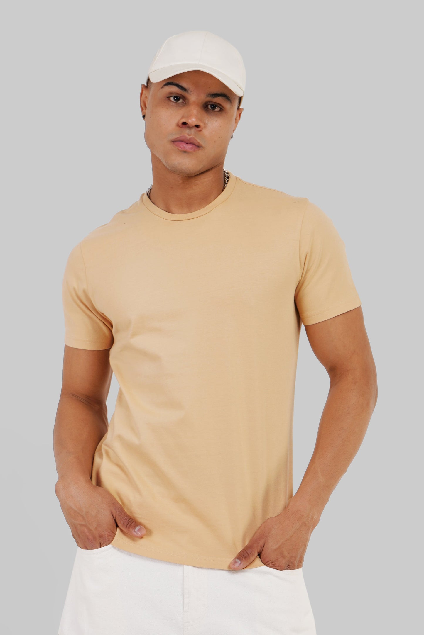Pack of 5 Regular Fit T-shirts - Grey/White/Blue/Lilac/Beige