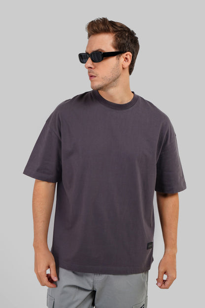 Time To Begin Dark Grey Baggy Fit T-Shirt Men