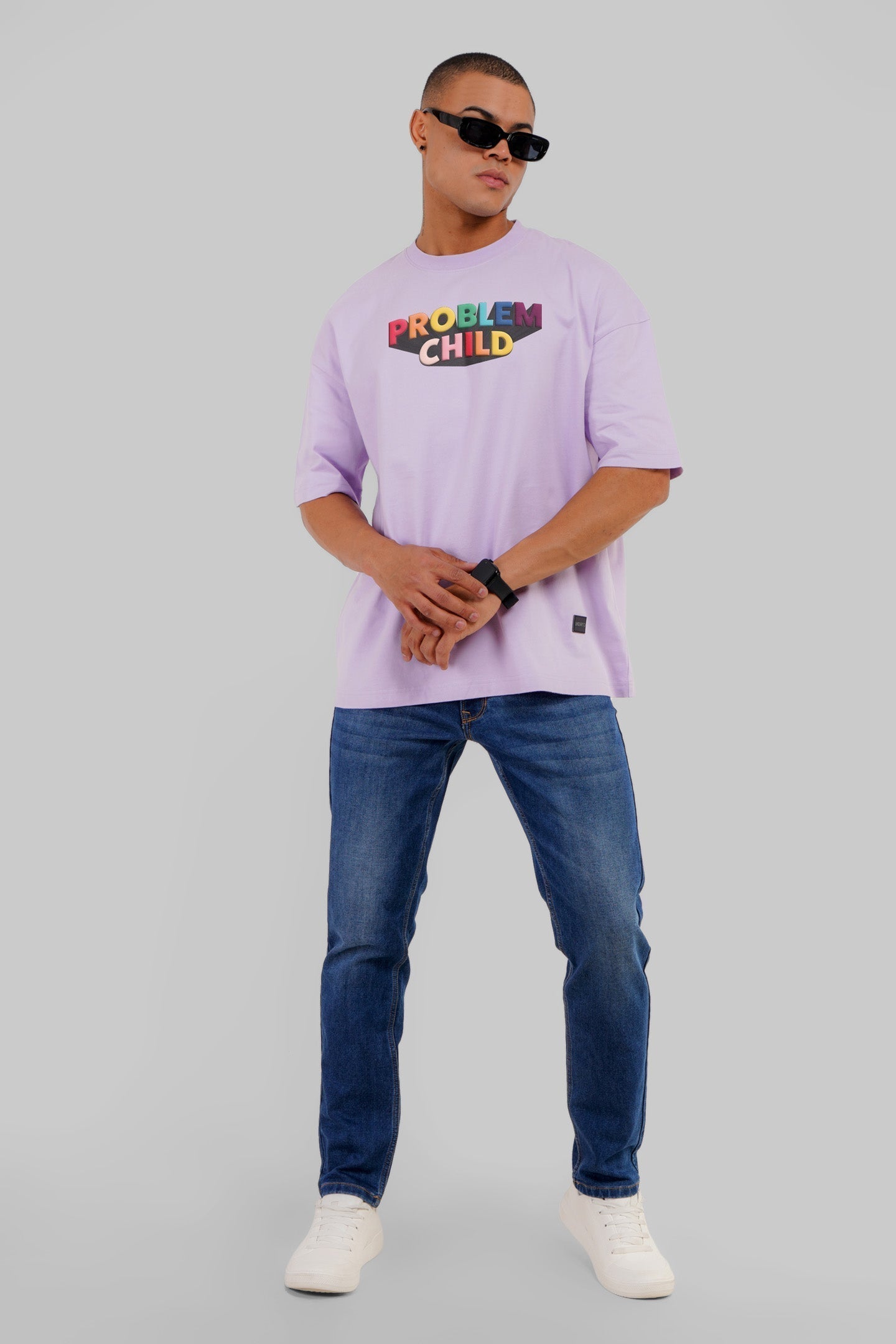 Problem Child Lavender Baggy Fit T-Shirt Men