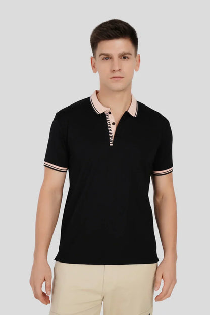 Pack of 3 Contrast Collar Polo T-shirt combo -Blue/Light Green/ Black