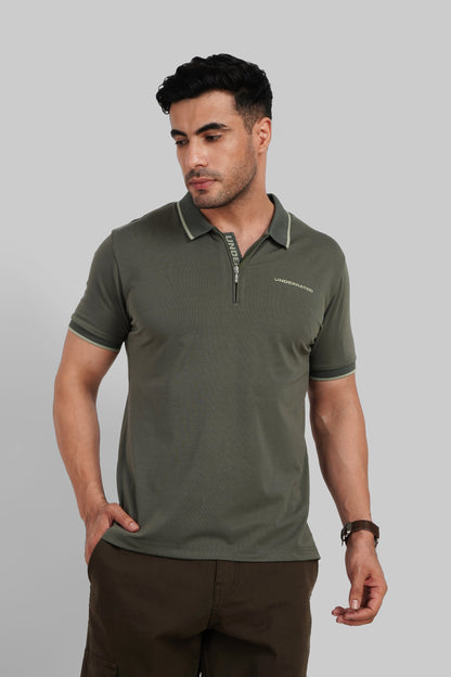 Men's Polo Neck T-shirt Combo - Pack of 2 Solid Essentials Green and White
