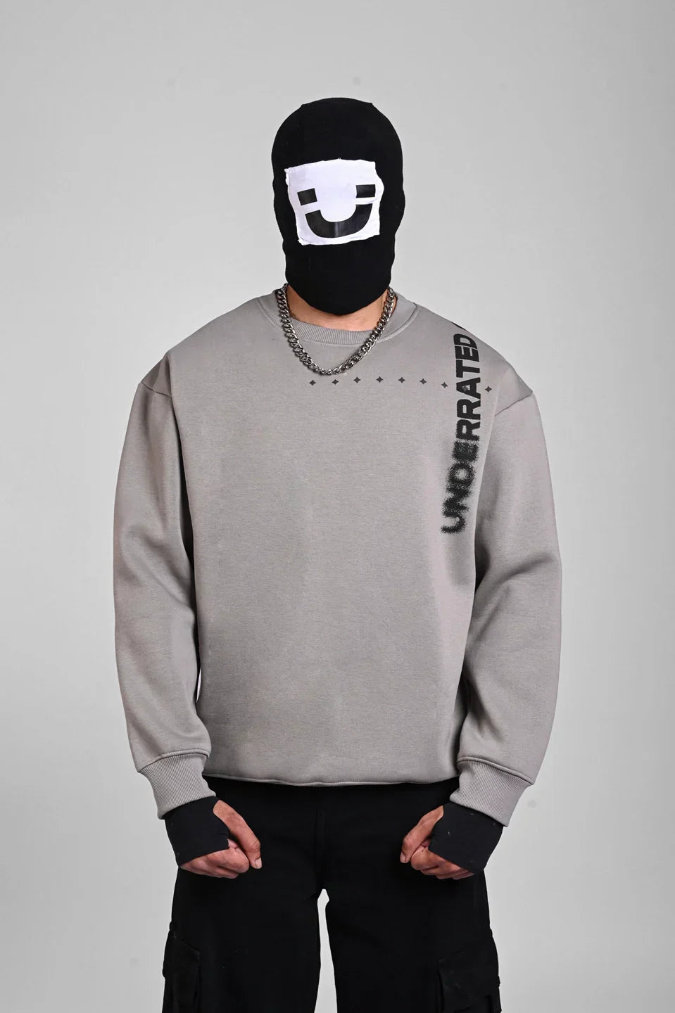 Grey Oversized Graphic Sweatshirt