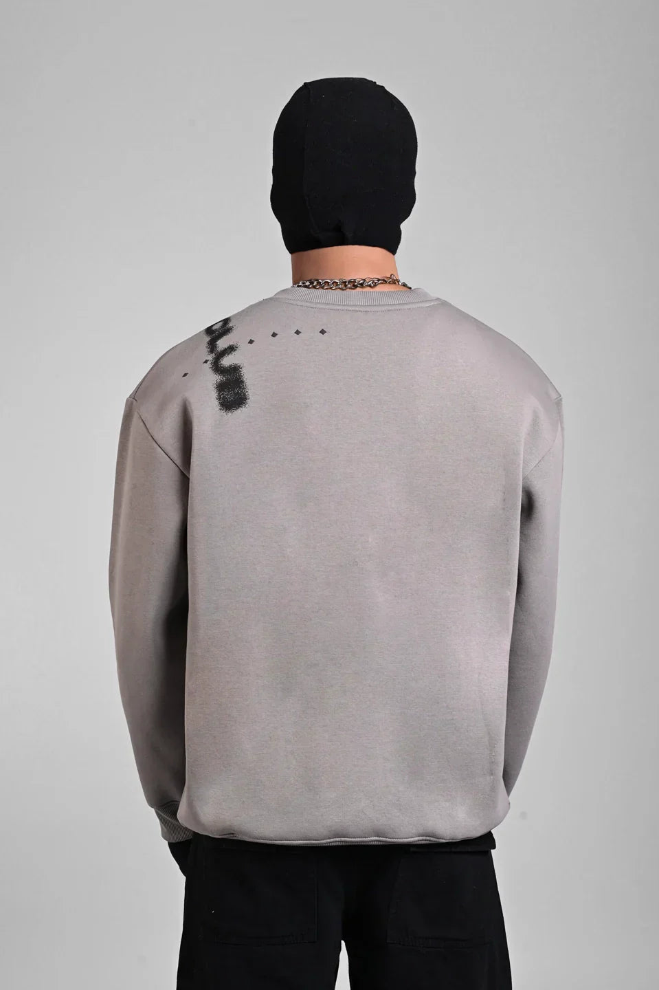 Grey Oversized Graphic Sweatshirt