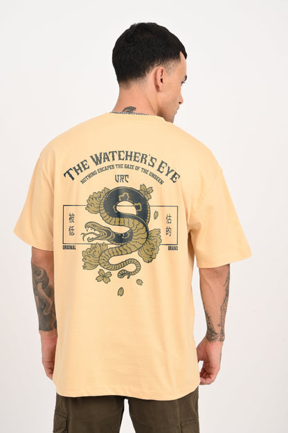 Watcher Serpent Beige Oversized Fit T-Shirt Men