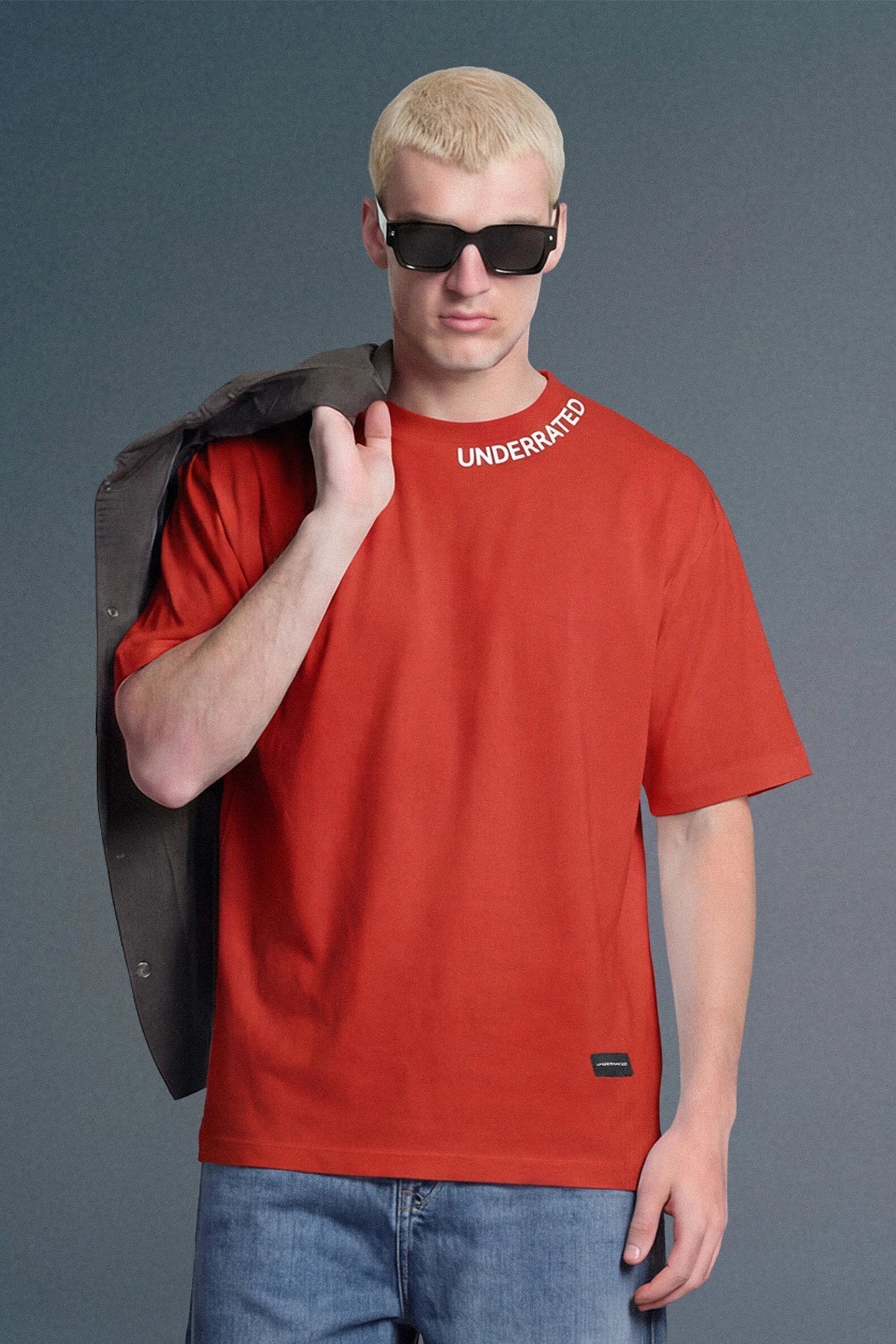 Underrated Curve Red Oversized T-shirt